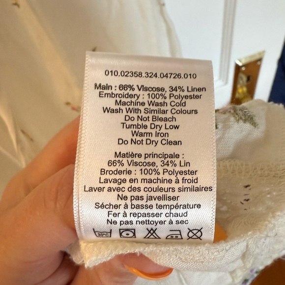 RIXO White Dress with Yellow Floral Detail - Picture 5 of 6